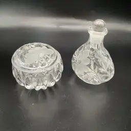 Princess House Perfume Bottle And Trinket Box Set **stopper On Bottle Not Original