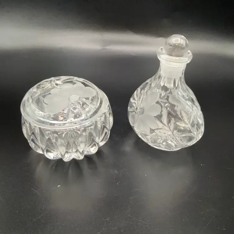 Princess House Perfume Bottle And Trinket Box Set **stopper On Bottle Not Original