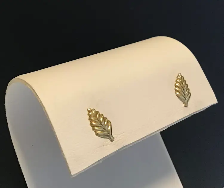 9K leaf earrings