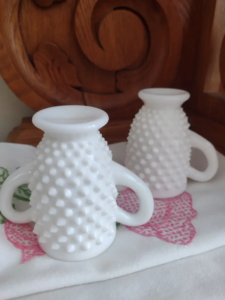 Fenton Hobnail Milk Glass Sugar and Creamer set