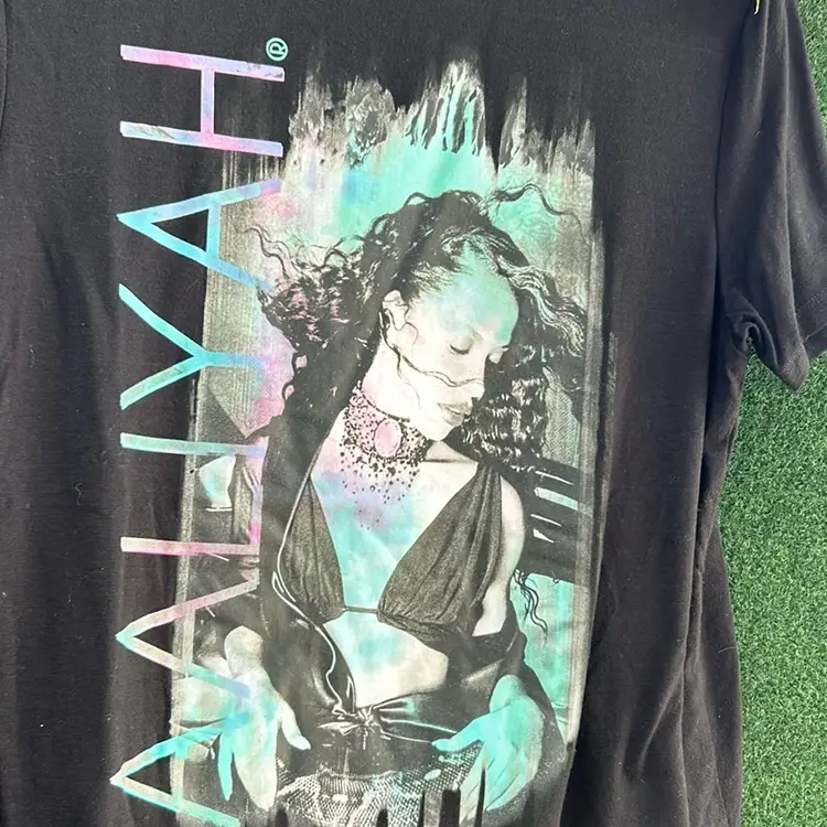 Aaliyah Women’s Printed Soft Black Shirt, Official Merchandise