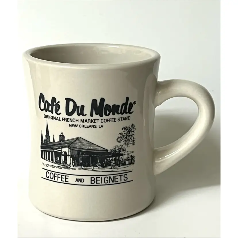 M Ware Cafe Du Monde New Orleans French Market Coffee & Beignets Restaurant Ware Heavy Mug 10 oz