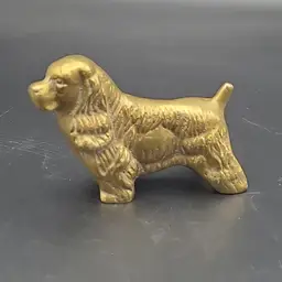 Vintage Solid Brass Cocker Spaniel Dog MCM  Figurine Or Paperweight