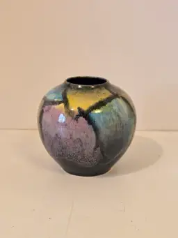 Multi Color "Stained Glass" Ceramic Pot Vase