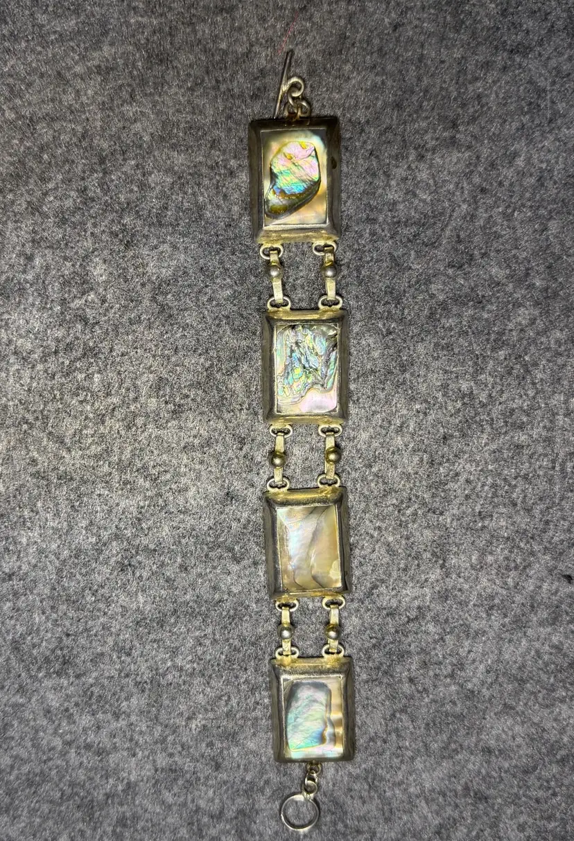 Vintage Sterling Abalone Bracelet