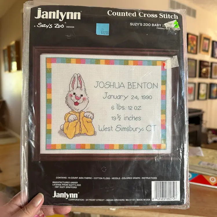 NOS Suzys Zoo Counted Cross Stitch Vintage Baby