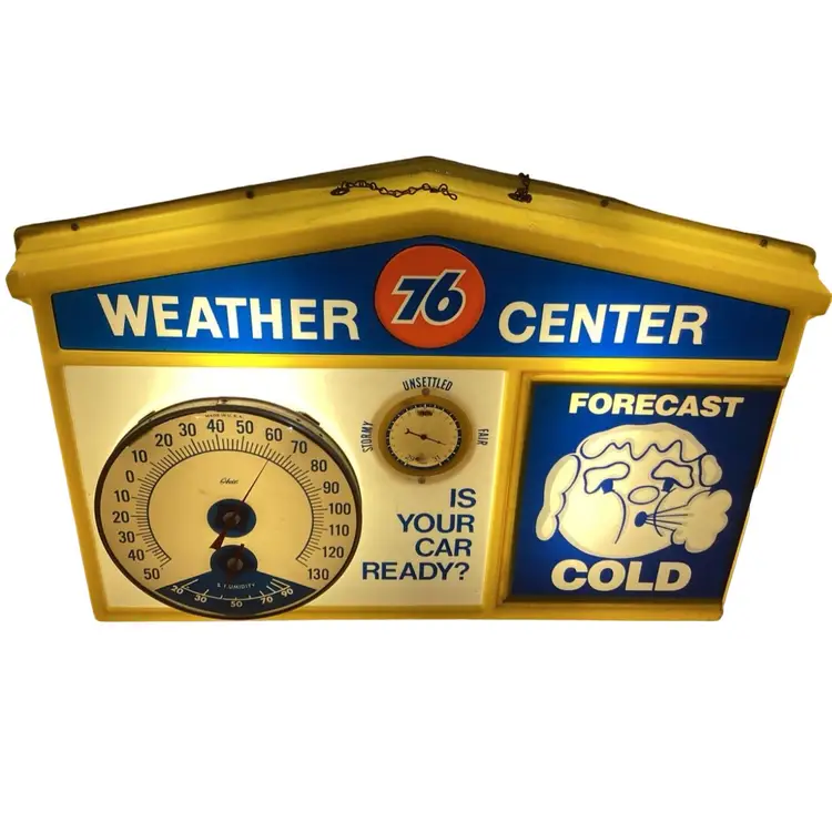 Union 76 Advertising Lighted Thermometer Sign.