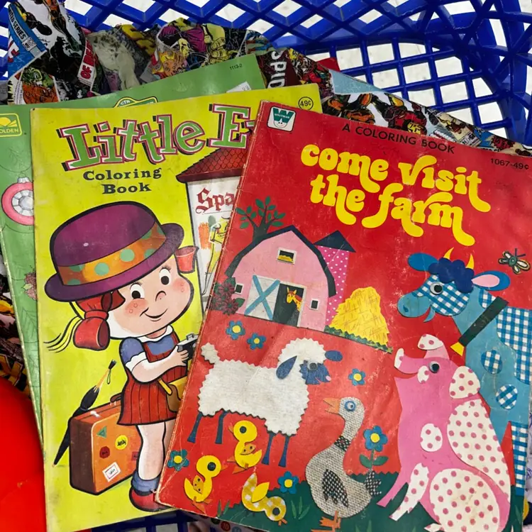 3 Vintage Coloring Books