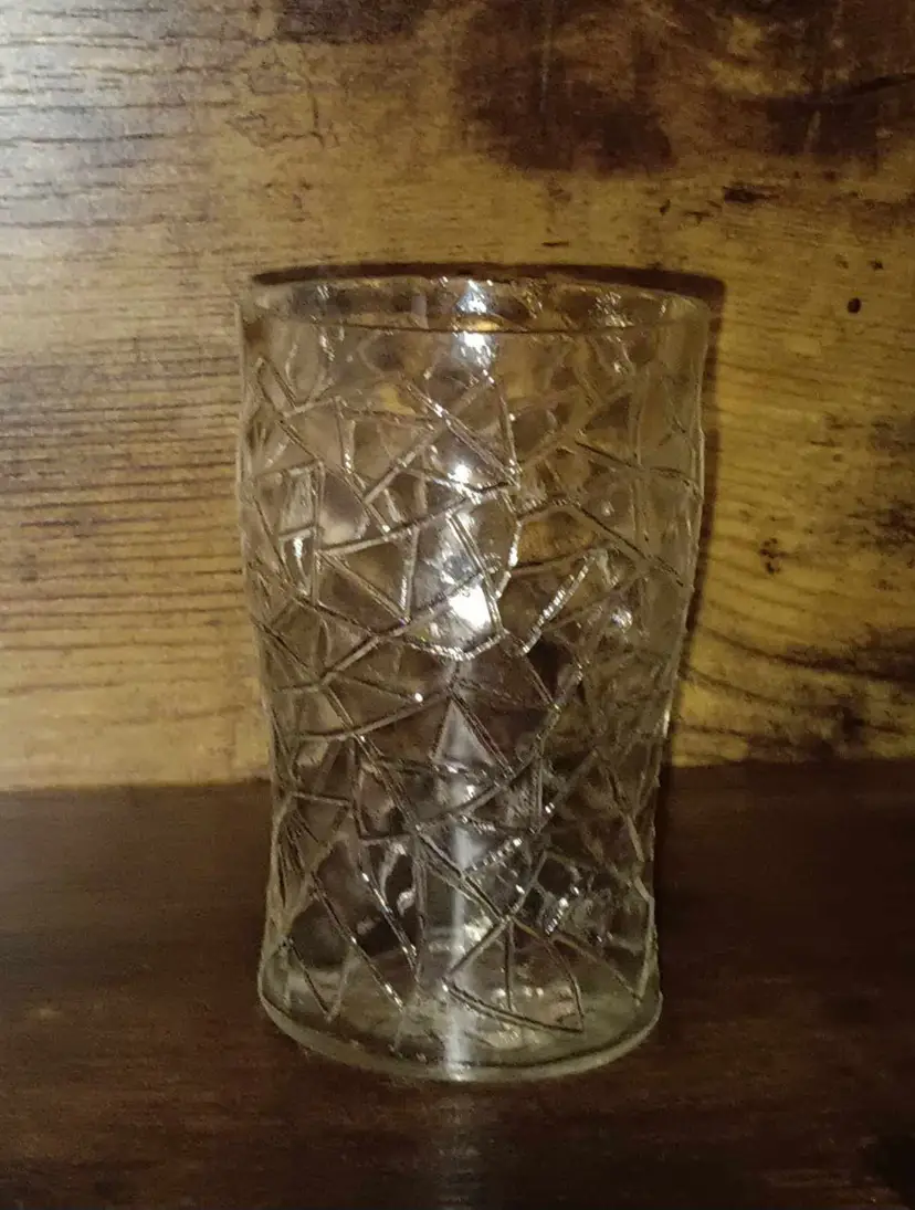 Unique Early Pressed Glass Etched Tumbler Cup