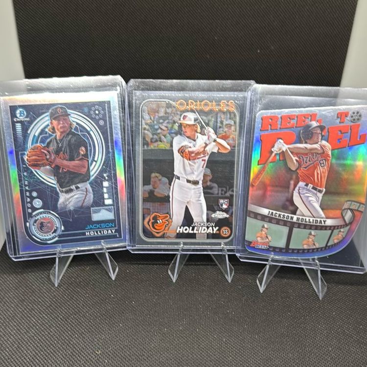 Jackson Holliday RC Lot 2024 Topps, Bowman, Stadium Club Baltimore Orioles