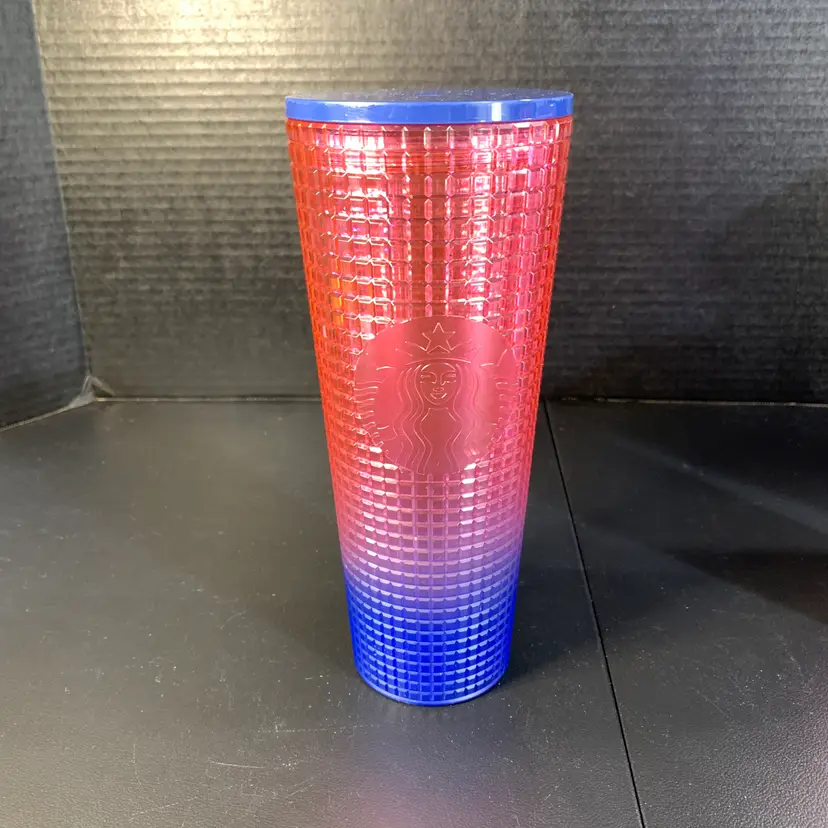 Starbucks 24oz. Pink & Purple Ombre Grid Tumbler AS IS