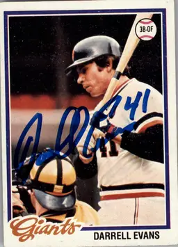 Darrell Evans Signed San Francisco Giants 1978 Topps #215