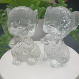 Plastic Mouse Salt and Pepper Shakers, Stopper marked Hong Kong