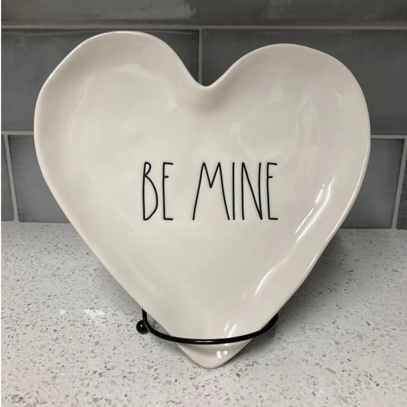 Rae Dunn "BE MINE" Heart Shaped Plate/Tray