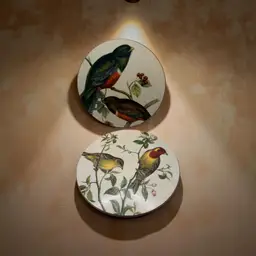 Pair Of Vintage Bird Designed Hot Plates