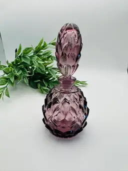 Amethyst Perfume Bottle Glass Stopper No Chips