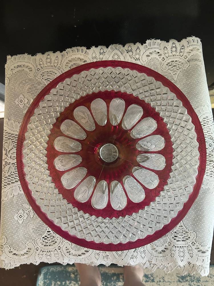 Westmoreland Ruby Red Wakefield Pedestal Cake Stand