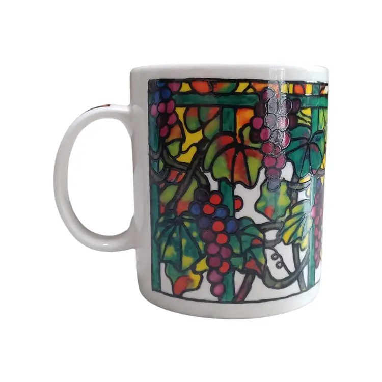 Louis Comfort Tiffany Stained Glass Grapevine Window Coffee Mug by Chaleur