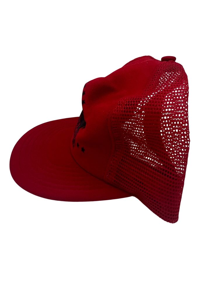 Vintage Pikes Peak Colorado Mesh Trucker Hat Prairie Mountain Snapback Red USA