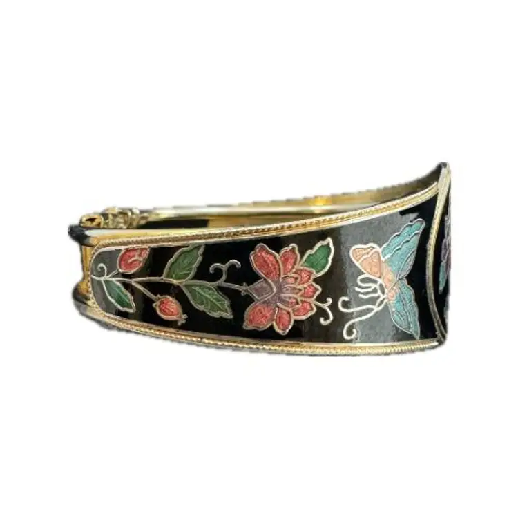 Vintage Cloisonne Enamel Bangle Bracelet