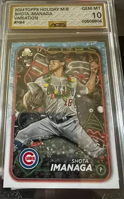 Shota Imanaga 2024 Topps Holiday Variation GEM MT 10