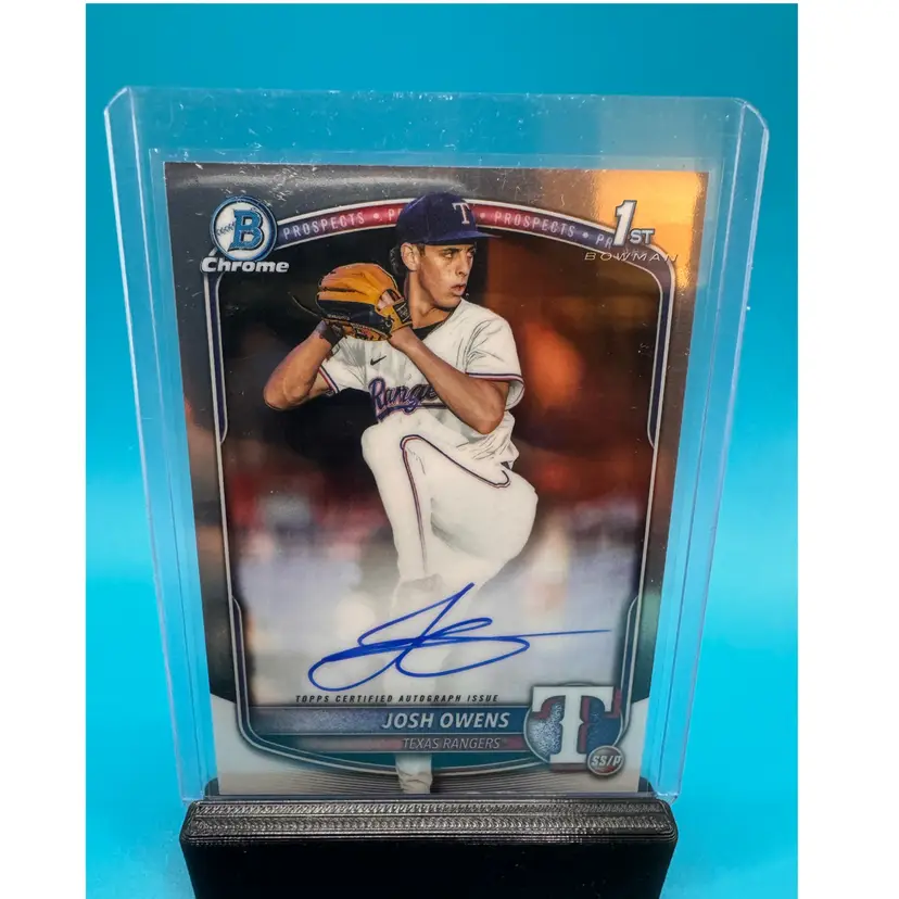 Josh Owens 1st Bowman Chrome Auto Texas Rangers