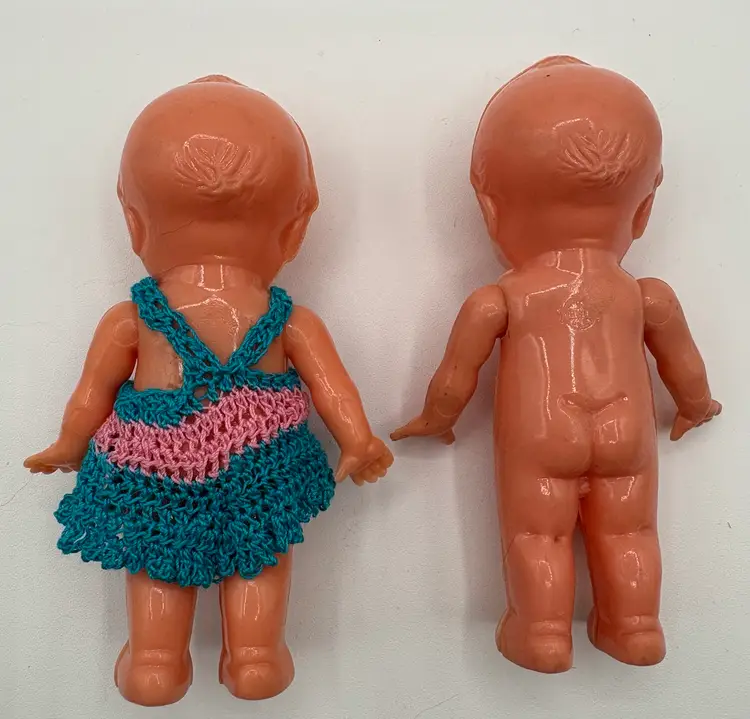Vintage Irwin Kewpie Dolls Pair 4 1/4”