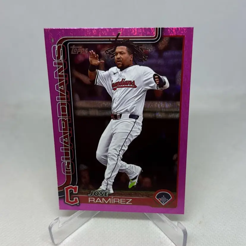 2025 Topps Series 1 Jose Ramirez Pink Holo Foil #166 Cleveland Guardians