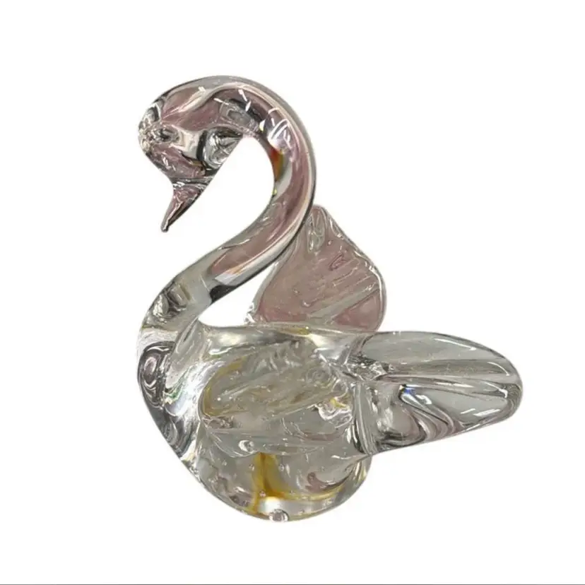 Vintage Clear Glass Swan