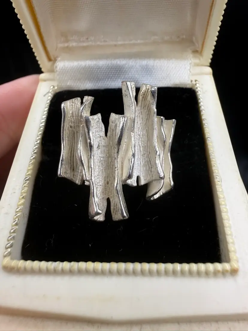 abstract nature 925 sterling silver ring Size 7