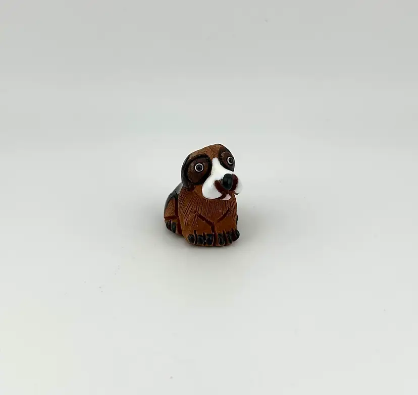 Miniature Pottery Dog 1”x 1.5”x 1.25”