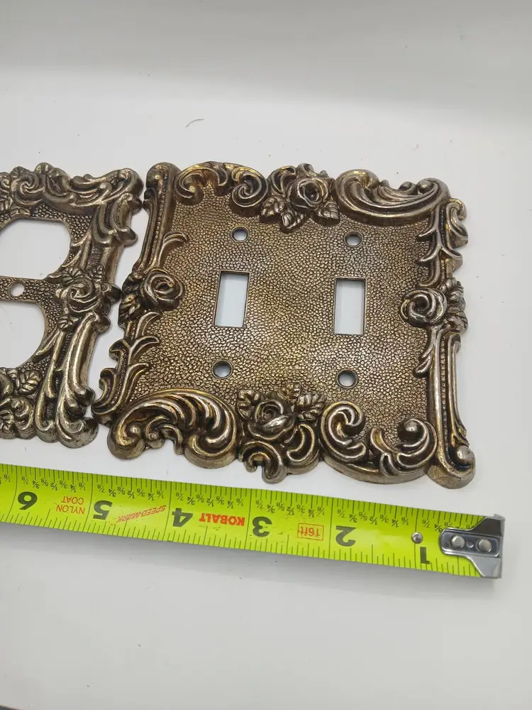 ✨️1967 Brass Roses American Tack & Hardware Outlet & Light Switch Cover ✨️   3