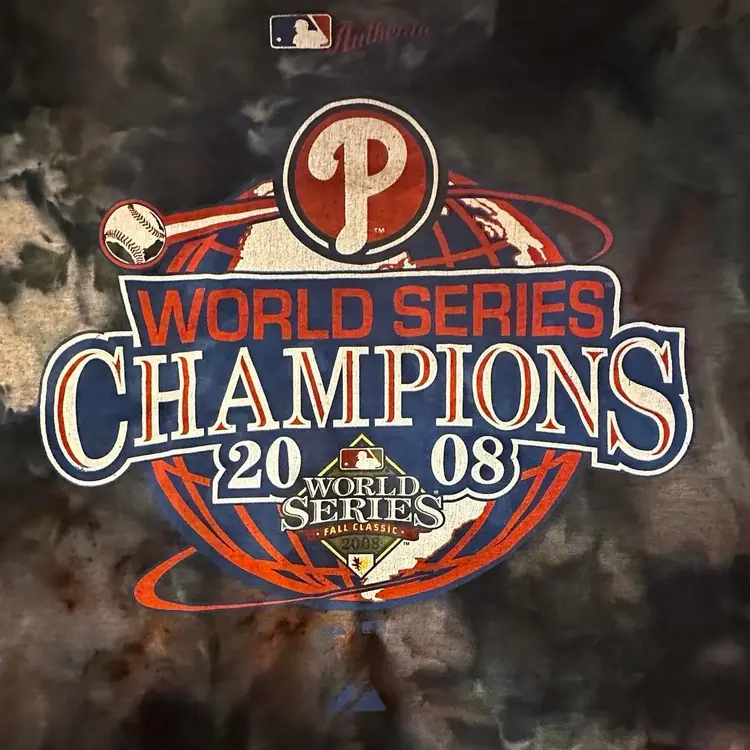 Philadelphia Phillies 2008 World Series Champions Tie Dyed T-shirt Large