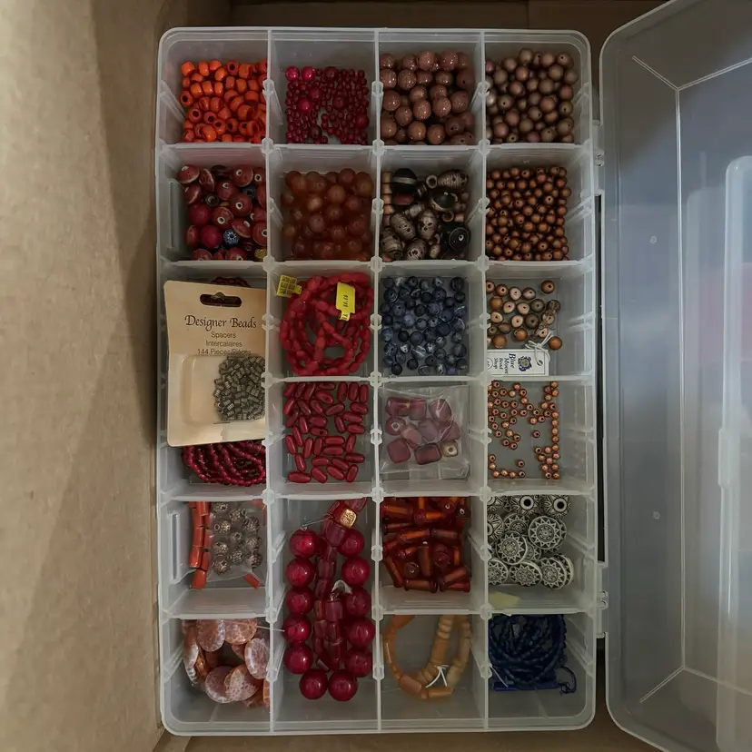 Red Orange Bead Tray