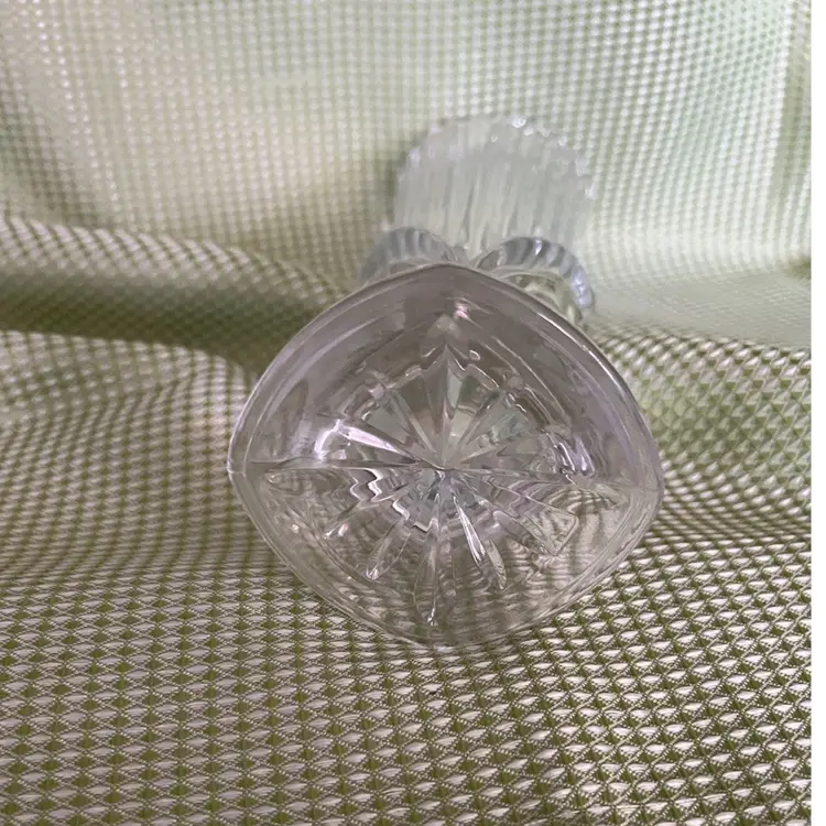 Art Deco Lead Crystal Flower Vase Studio Nova Belmont Heart Shaped 8”