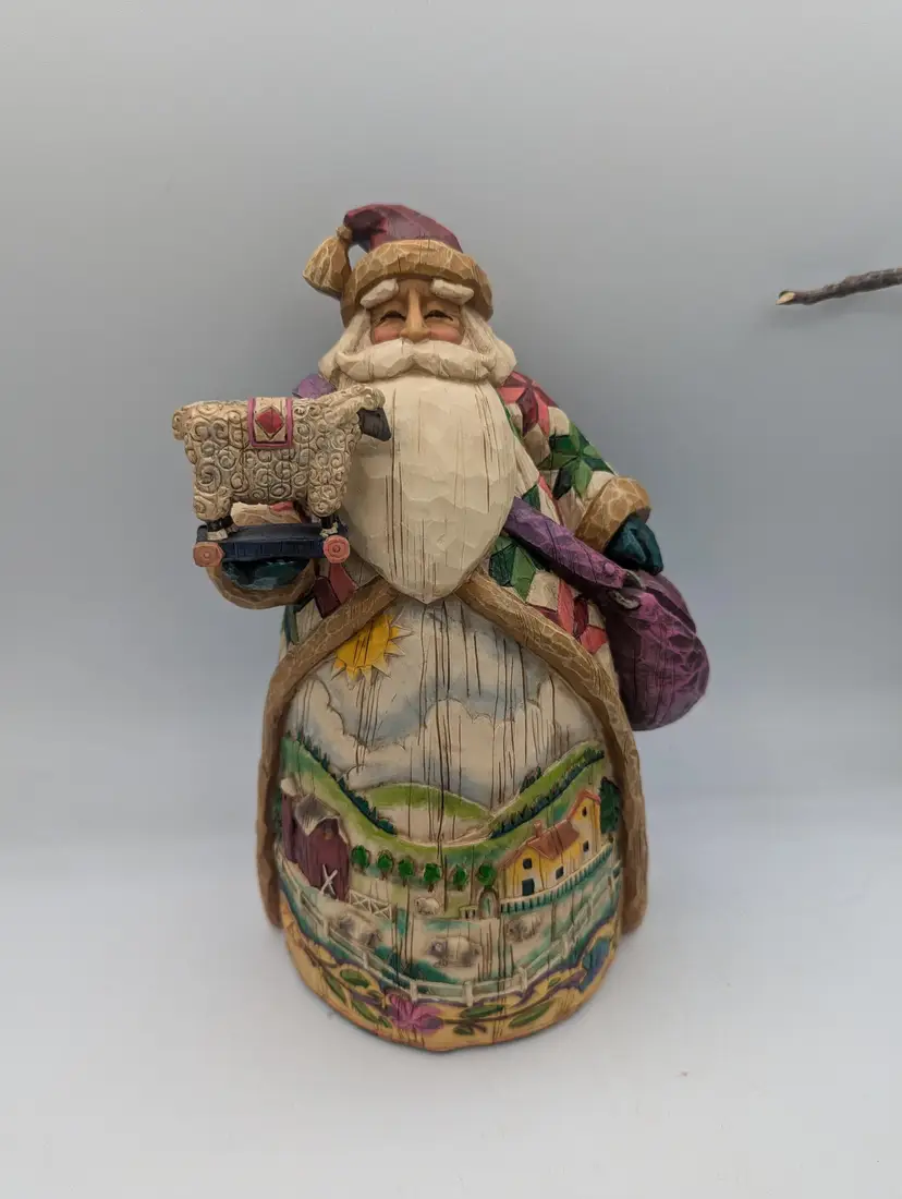 Jim Shore Heartwood Creek Enesco O'er The Fields We Go Santa W box