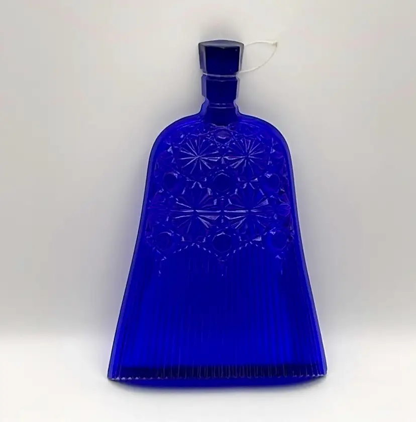 Vintage, Cobalt Blue, Glass, Daisy and Button, Whisk Broom, Pickle/Nut/Trinket Dish/Suncatcher