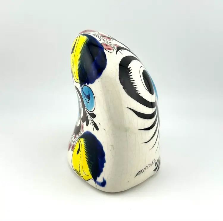 Vintage Tonala Pottery Owl 4.25”x 2.75”x 4”