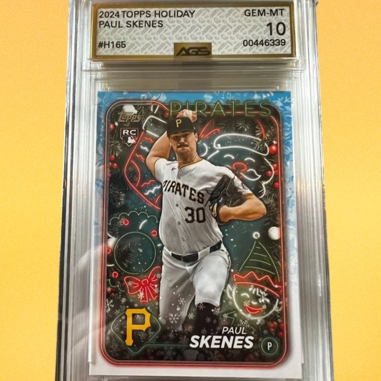 Paul Skenes RC 2024 Topps Holiday AGS 10