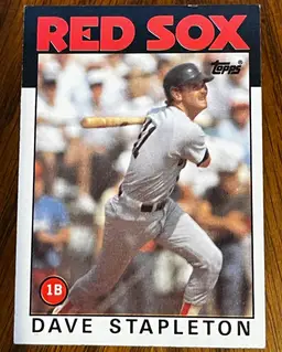 1986 Topps Sports Collector Baseball Trading Card Red Sox Dave Stapleton #151