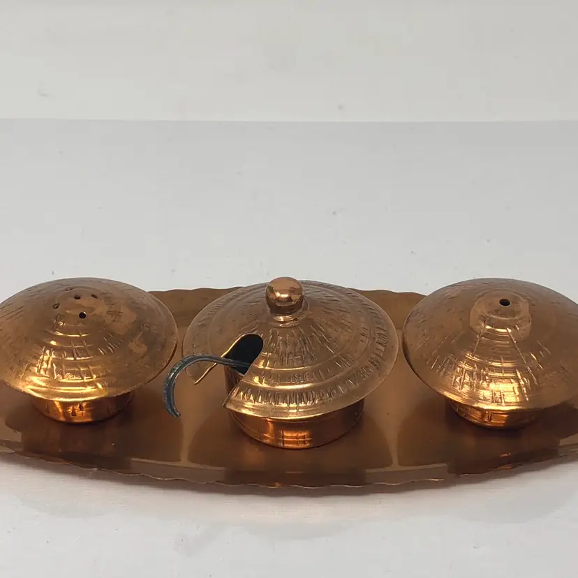 Royal Sable Solid Copper Condiment Set Radar Products Zimbabwe