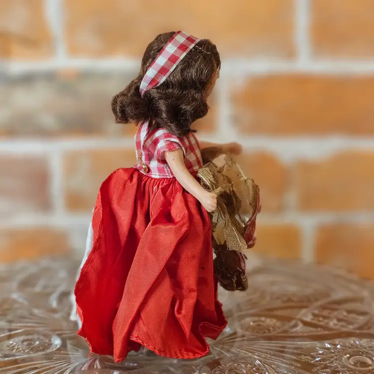 Vintage Bisque Nancy Ann Storybook Doll #173 Polly Put The Kettle On Red Dress