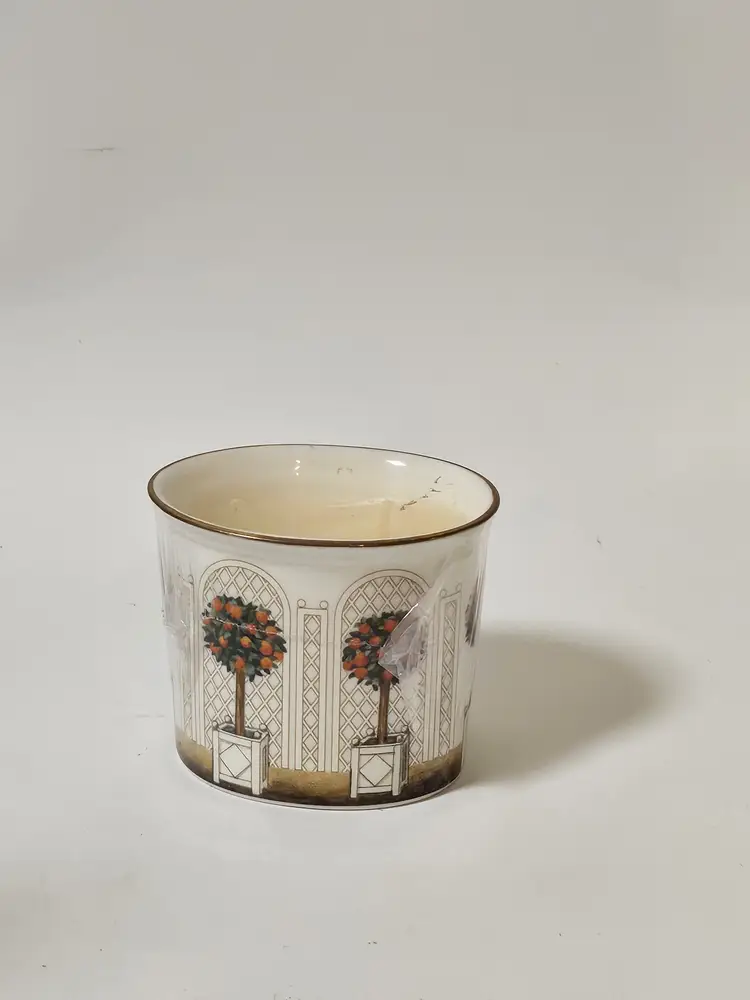 Halcyon Days Ceramic Decorative Candle Holder Poured Candle Orange Tree Topiary