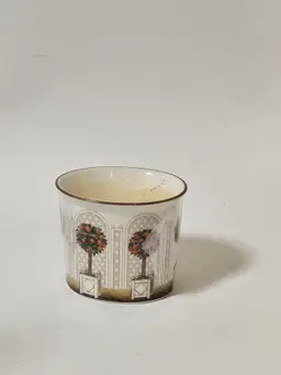 Halcyon Days Ceramic Decorative Candle Holder Poured Candle Orange Tree Topiary