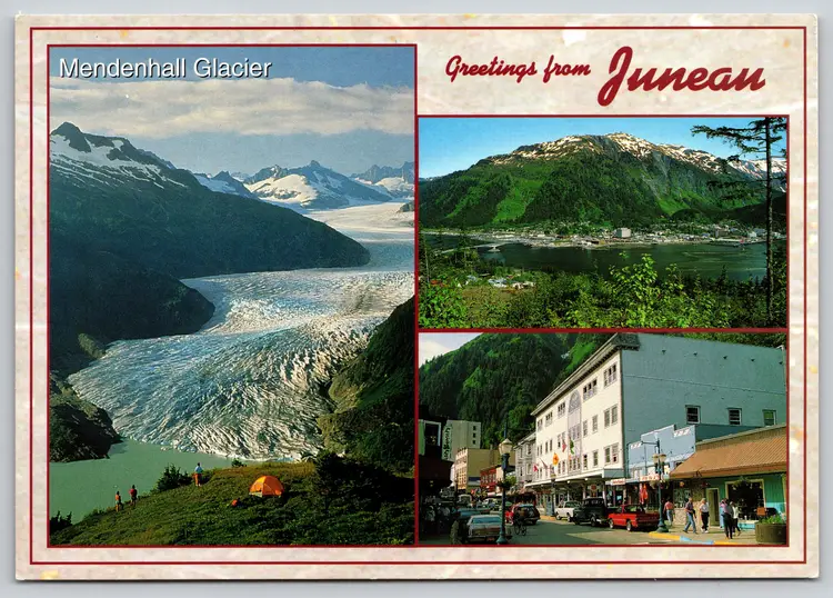 Postcard Greetings from Juneau Mendenhall Glacier Multiview Alaska Glaciology