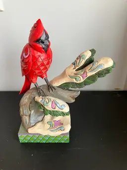 Jim Shore Woodland Wonder Winter Cardinal Figurine 2013 4034390 Heartwood Creeks-FLAW