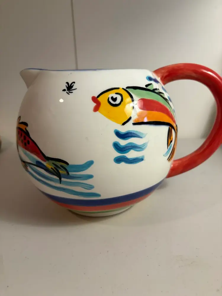 Les Tropiques Large Hand Painted Pitcher