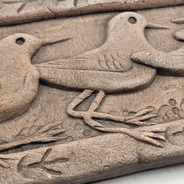 Studio Art Pottery wall hanging birds 3D decor