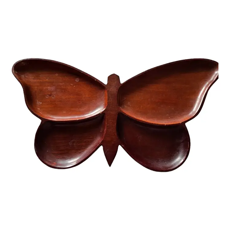 Mahogany Butterfly Wood Tray