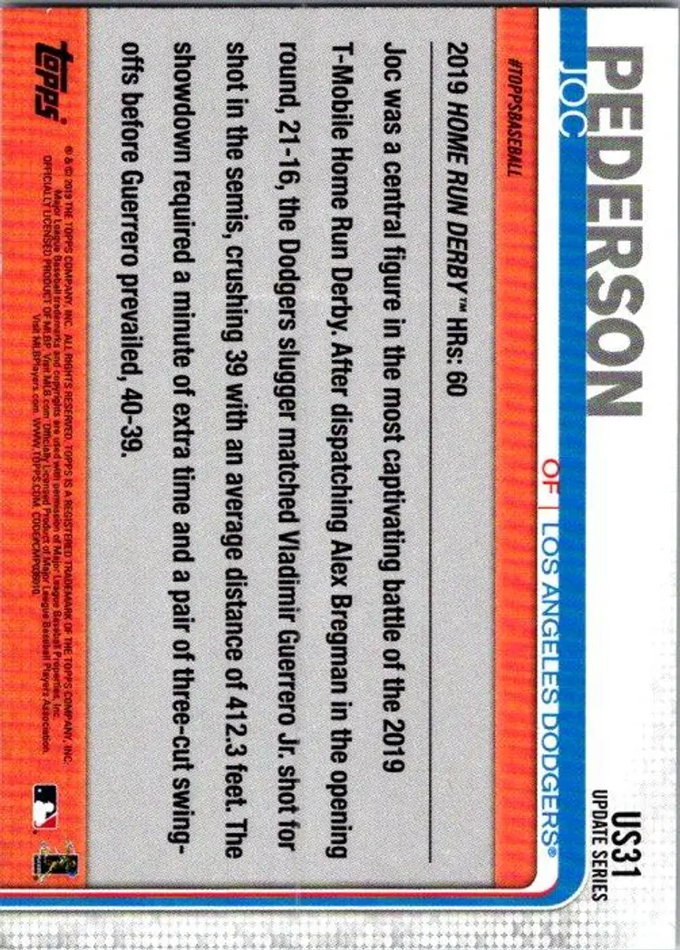 Topps Update Series Joc Pederson US31